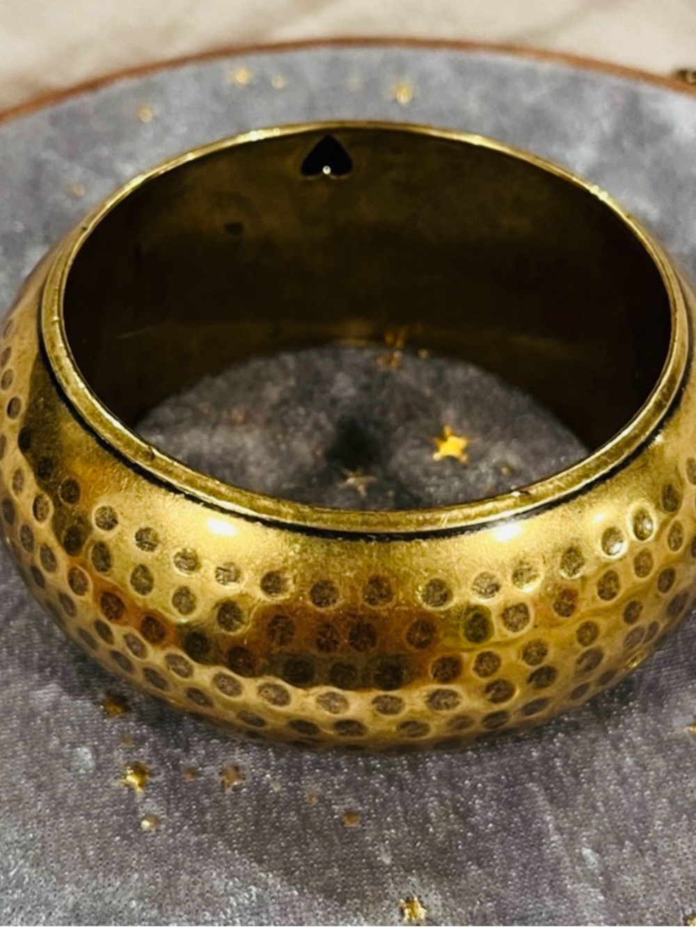 Vintage Hammered Brass Dome Oversized Bangle Bracelet ✨Artisan ✨
